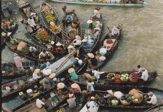 The floating Market in Western Vietnam