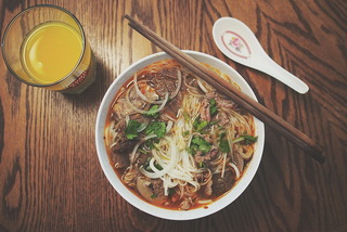 Spicy Hue beef noodle soup in Vietnam